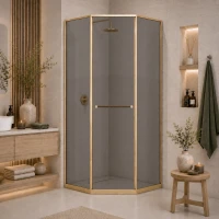 Душевой уголок RGW SV-82Gb Stilvoll 33328200-36L 99,5x99,5 см L, профиль золотой матовый, стекло тонированное