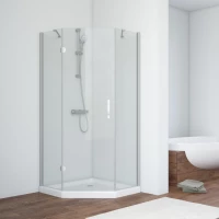 Душевой уголок Vegas Glass AFA-Pen NOVO 90 07 crystalvision L 90x90 см L, профиль матовый хром, стекло прозрачное