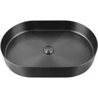 Раковина-чаша AltroBagno Eterno AltroBagnoEterno001026MtGr 59,6x39,6 см, накладная, оружейная сталь