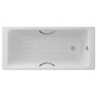 Ванна чугунная Delice Parallel DLR220505R-AS 170x70 см, с ручками, антискользящим покрытием, белый