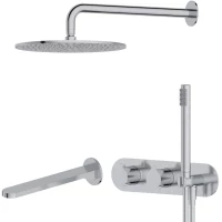 Душевой комплект Feramolli Eva Bella CSEB3 255 мм, с термостатом, никель матовый