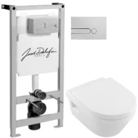Комплект подвесной унитаз Villeroy & Boch Omnia Architectura 56841001 + 98M9C101 + система инсталляции Jacob Delafon E5504-NF + E4326-CP