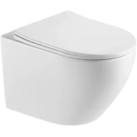 Унитаз подвесной Ceruttispa Sella Aria CT7183 безободковый, с сиденьем микролифт, белый