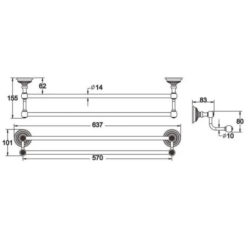 Полотенцедержатель 63,7 см Rose RG1427Q Полотенцедержатель 63,7 см Rose RG1427Q
