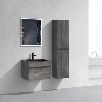 Комплект мебели серый камень 60 см Vincea Chiara VMC-2C600GS + VCB-13600B + VLM-3VN600