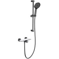 Смеситель для душа Wonzon & Woghand Click WW-B2052-A-BGG с душевым гарнитуром, темный графит матовый