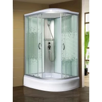 Душевая кабина Мономах 100/80/24 МЗ L 10000005821 100x80x210 см L, с крышей, средний поддон, профиль матовый хром, стекло интимато