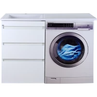 Тумба под раковину Misty Фостер Э-Фос01055-01Н3Я 55 см, напольная, над стиральной машиной, белый глянец/белый матовый