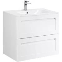 Тумба под раковину Art&Max Platino AM-Platino-600-2C-SO-BL-Cer 60,2 см, подвесная, белый глянец