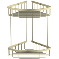 Полка для ванной Timo Saona 13082/17 21,6x21,6 см, угловая, двойная, золотой матовый