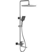 Душевая система Frap F2462-9 320x220 мм, со смесителем, оружейная сталь