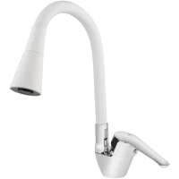 Смеситель для кухни Viko V-3544 с гибким изливом, хром/белый