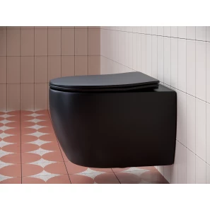 Изображение товара унитаз подвесной ceramica nova play cn3001mb безободковый, с сиденьем микролифт, черный матовый