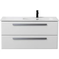 Тумба под раковину Cezares Eco ECO-CER-N-1000-2C-SO-BL-R 100 см R, подвесная, Bianco Lucido