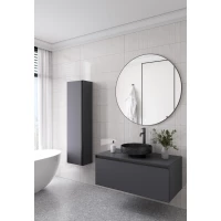 Комплект мебели Armadi Art Quatro Antracite 790-M1-100-A-A + 792-100-A + 801-NM + 545-100-GM 101 см, подвесной, со столешницей, антрацит матовый