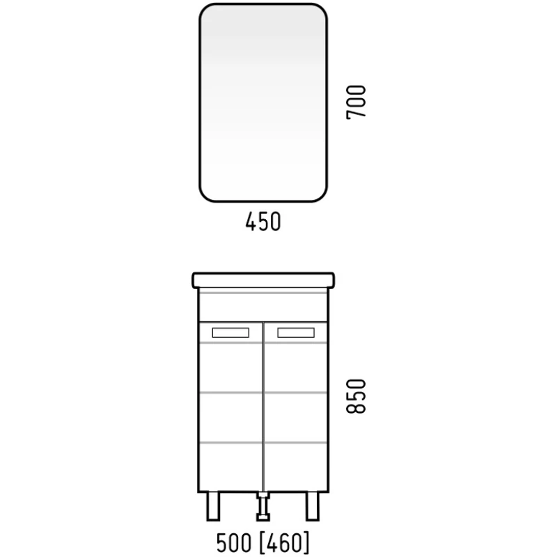 Тумба белый глянец/белый матовый 46 см Corozo Денвер SD-00000529