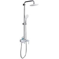 Душевая система Gappo G2402-8 230 мм, со смесителем, хром/белый