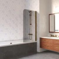 Шторка на ванну Vegas Glass EV LUX 70 05 07 R 70 см R, профиль бронза, стекло графитовое