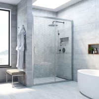 Душевая дверь Vegas Glass ZP Novo h2000 120 07 01 120 см, профиль матовый хром, стекло прозрачное