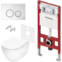 Комплект подвесной унитаз Tece TECEspring R + система инсталляции Tece TECEspring R K955101WCR