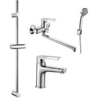 Комплект смесителей Esko Belgrade BD3IN1long с душевым гарнитуром, хром