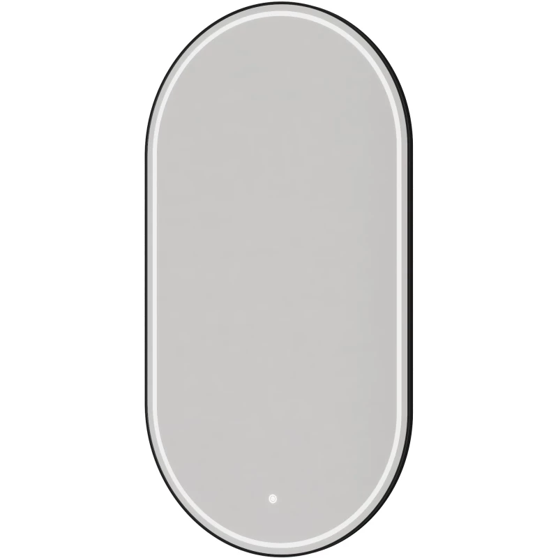 Зеркало Armadi Art 568-B 60x110 см, с LED-подсветкой, сенсорным выключателем, диммером, антизапотеванием, черный матовый