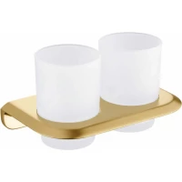 Стакан для зубных щеток Abber Nord AA1557G двойной, настенный, золотой матовый