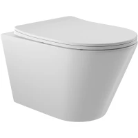 Унитаз подвесной Aqueduto Cone CON0110 безободковый, с сиденьем микролифт, белый глянец