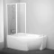 Шторка для ванны 89 см Ravak VSK2 Rosa 140 L белый прозрачное 76L70100Z1 - 1