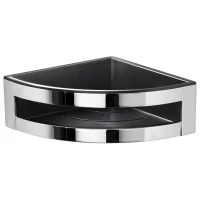 Полка для ванны Gedy A780(43) 19,1x19,1 см, угловая, хром/черный