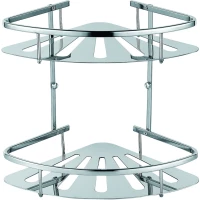 Полка для ванной Azario AZ-836-2 24,1x24,1 см, угловая, двойная, хром 