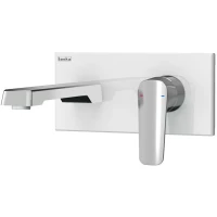 Смеситель для раковины Teska Quarsar E5100W встраиваемый, без донного клапана, белый