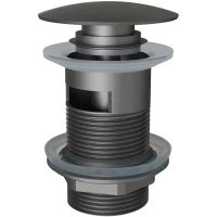 Донный клапан для раковины Knotlor BM9011GM с переливом, вороненая сталь