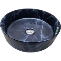 Раковина-чаша CeramaLux C1107 35,5x35,5 см, накладная, черный мрамор