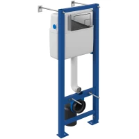 Инсталляция для унитаза Cersanit Vector A64183 с кнопкой смыва, хром