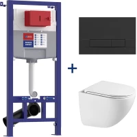 Комплект подвесной унитаз Lemark Glazer 9614003 + система инсталляции Lemark Peneda Expert Bit 9812216