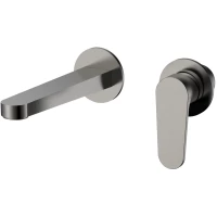 Смеситель для раковины AQUAme Novara AQM6915GM встраиваемый, оружейная сталь