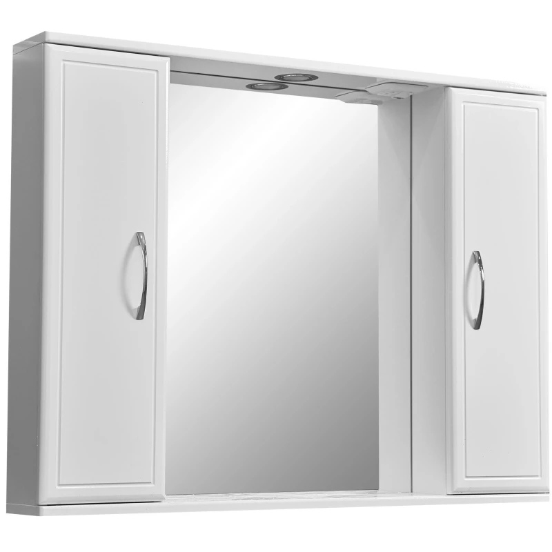 Зеркальный шкаф 90x70 см белый глянец/белый матовый Stella Polar Концепт SP-00000131