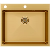 Кухонная мойка Paulmark Kroner-Edge PM775951-BG 59x51 см, золотой матовый
