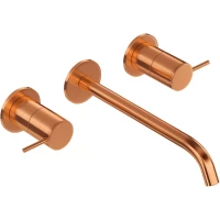 Смеситель для раковины Cezares Leaf LEAF-BLI3L-L-SS встраиваемый, с донным клапаном, бронза