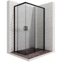 Душевой уголок 120x80 см Ambassador Queen 11011205RBlack прозрачное
