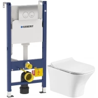 Комплект подвесной унитаз Orange C02-100W + система инсталляции Geberit 458.124.21.1