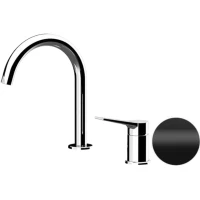 Смеситель для раковины Remer Slash SL57NO без донного клапана, черный матовый