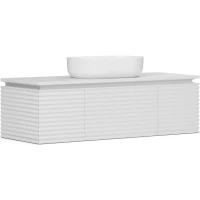 Тумба под раковину Belux Дубай НП 132 4810924282101 132 см, подвесная, со столешницей, подсветкой, белый матовый