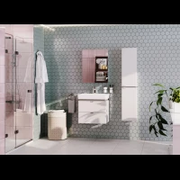 Комплект мебели белый глянец/серый кашемир 60 см Акватон Скай 1A238201SY010 + 1WH302186 + 1A238402SY010