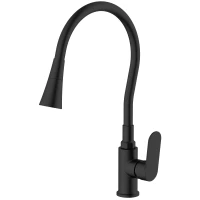 Смеситель для кухни Splenka S41.43.06 с гибким изливом, черный матовый