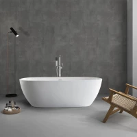 Акриловая ванна Abber AB9263-1.8 180x81,5 см, отдельностоящая, белый