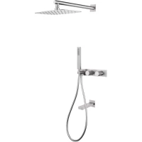 Душевой комплект Abber Rund AF8717SP 300x200 мм, CoolStart, со смесителем, сатин