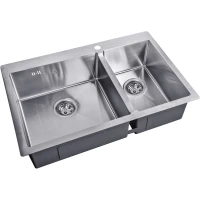 Кухонная мойка Zorg SH 78-2-51-L 78x51 см, нержавеющая сталь 