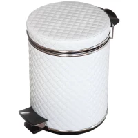 Мусорное ведро 5л, белый хром стеганое Camelos 05WHC-9